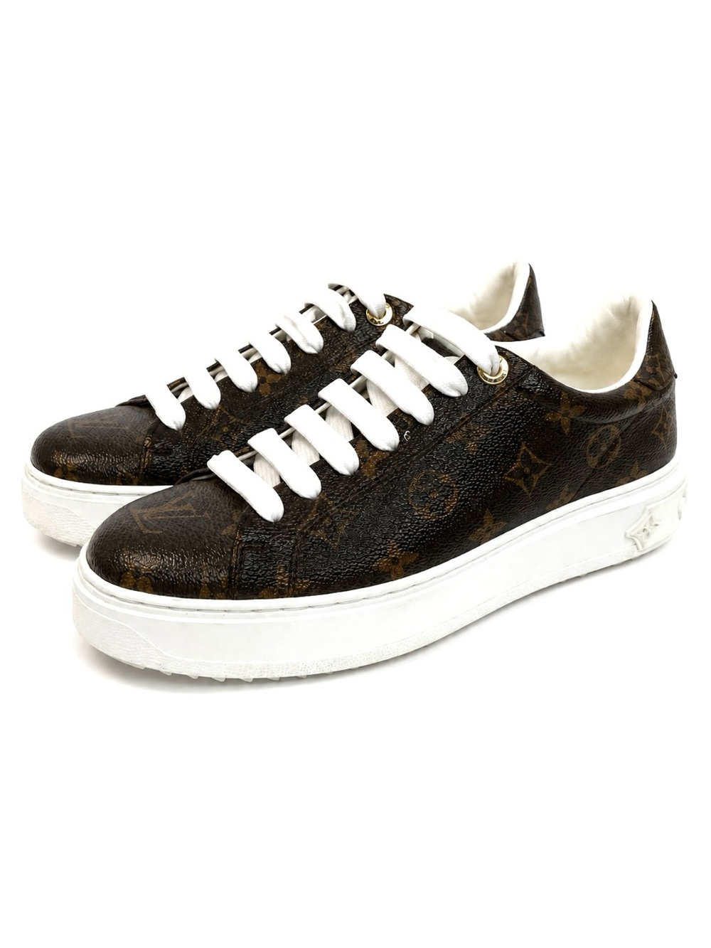 Louis Vuitton | Time Out Cacao Brown Monogram Canvas Low-Top Sneakers EU 39